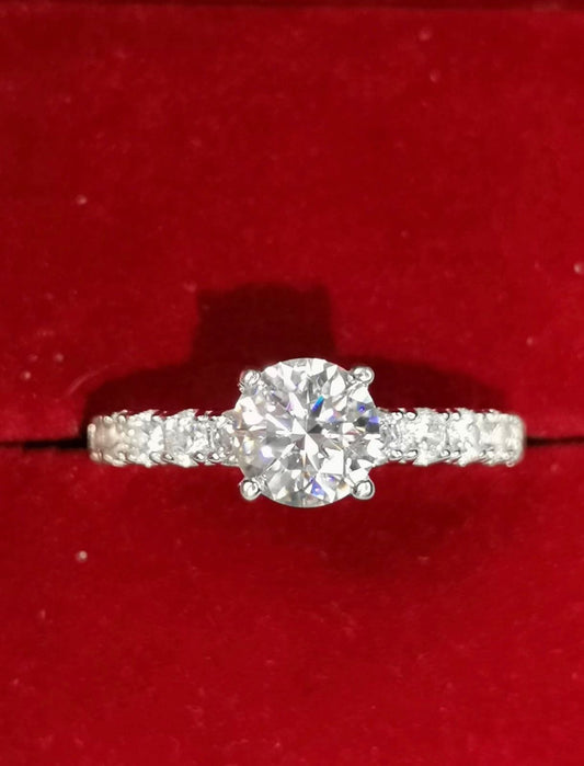 1ct Moissanite Pavé Ring — 925 Sterling Silver