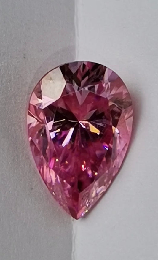 1ct Pink Pear Moissanite Loose Stone (Certified)