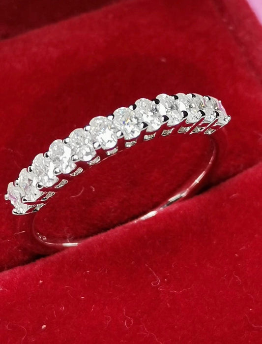 1ctw Oval Moissanite Eternity Band — 925 Silver