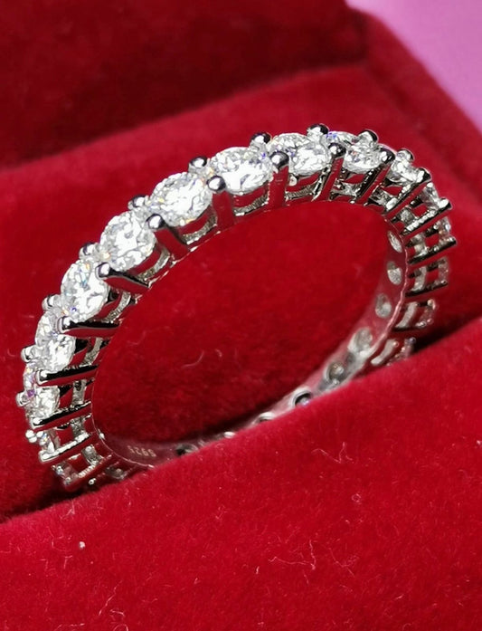 2.2ctw Moissanite Full Eternity Band — 925 Silver