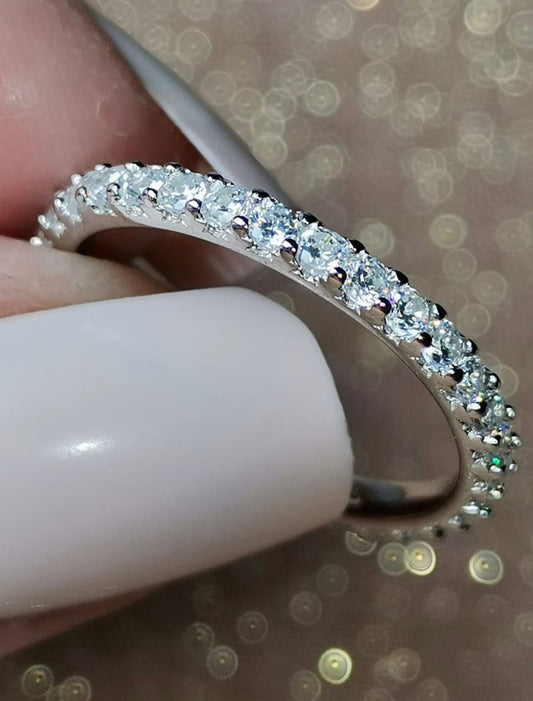 Zircon Full Eternity Band — Silver