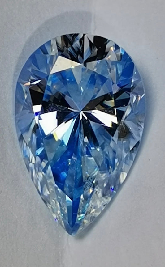 3ct Ice Blue Pear Moissanite Loose Stone (Certified)