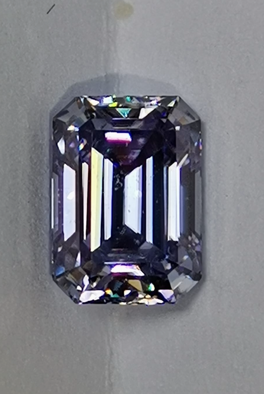 1ct Light Purple Emerald Moissanite Loose Stone (Certified)
