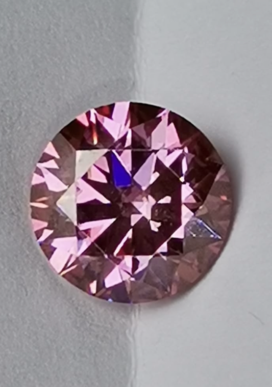 0.5ct Pink Round Moissanite Loose Stone (Certified)