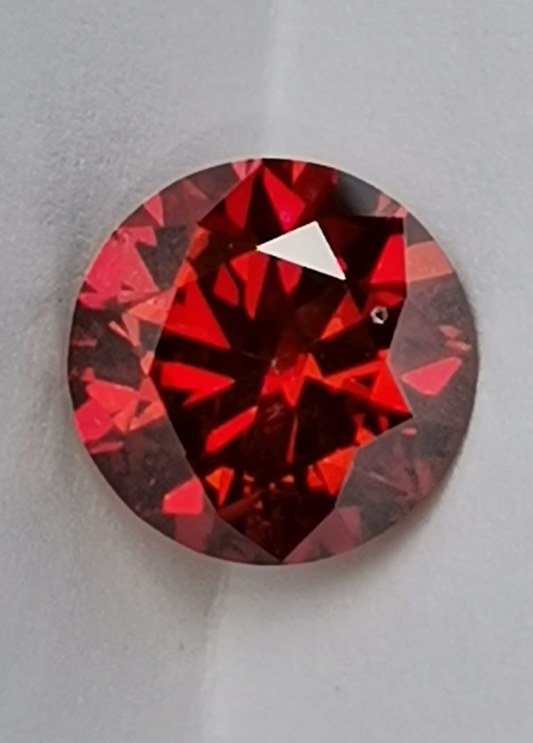1ct Red Round Moissanite Loose Stone (Certified)