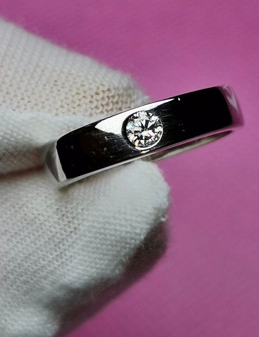 Moissanite 925 Silver Wedding Band