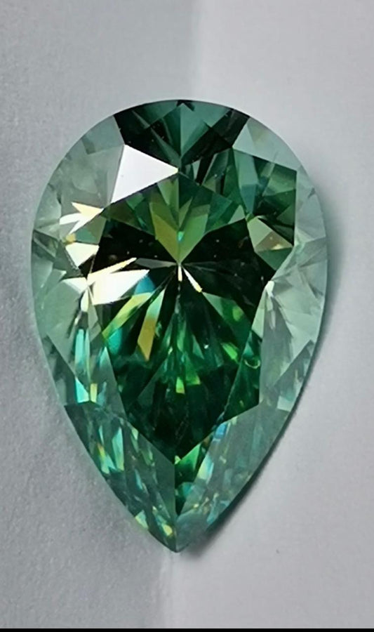 2ct Turquoise Pear Moissanite Loose Stone (Certified)