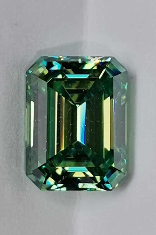 1ct Turquoise Emerald Moissanite Loose Stone (Certified)