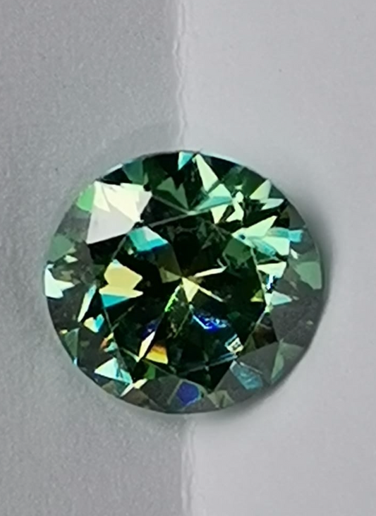 2ct Turquoise Round Moissanite Loose Stone (Certified)