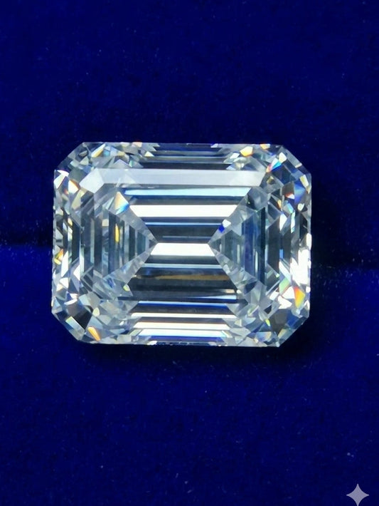 3ct Clear Emerald Moissanite Loose Stone (Certified)