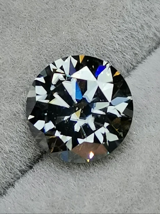 1ct Grey Round Moissanite Loose Stone (Certified)