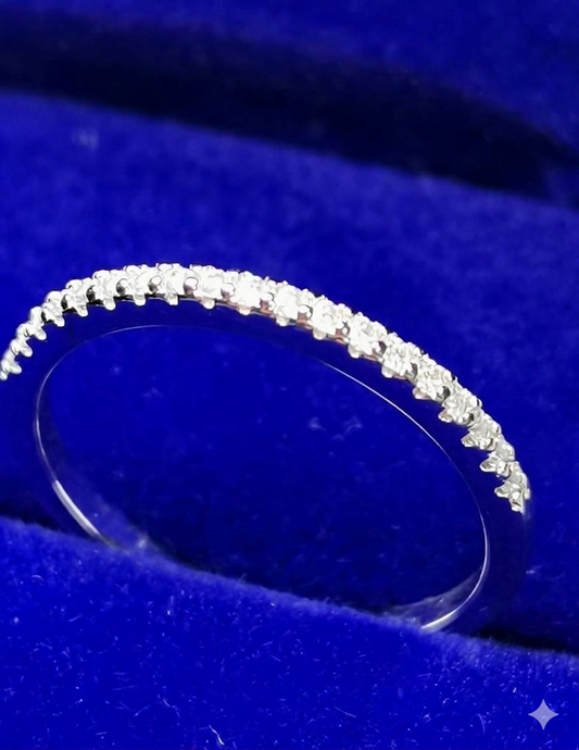 Half Eternity Moissanite 925 Silver Band