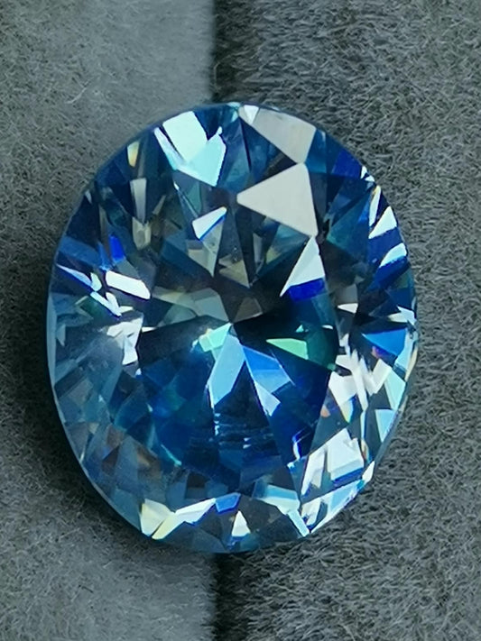 3ct Ice Blue Oval Moissanite Loose Stone (Certified)