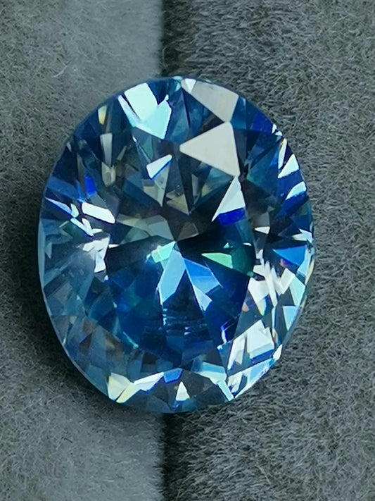 1ct Ice Blue Oval Moissanite Loose Stone (Certified)