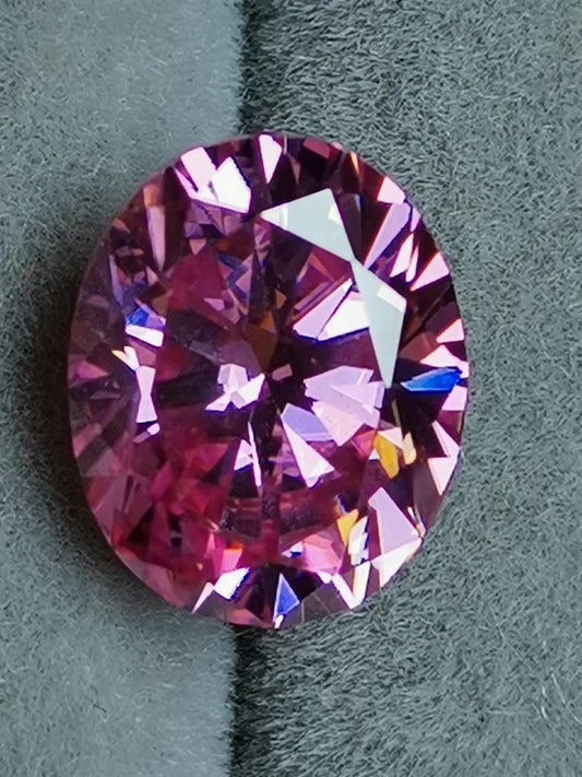 3ct Pink Oval Moissanite Loose Stone (Certified)