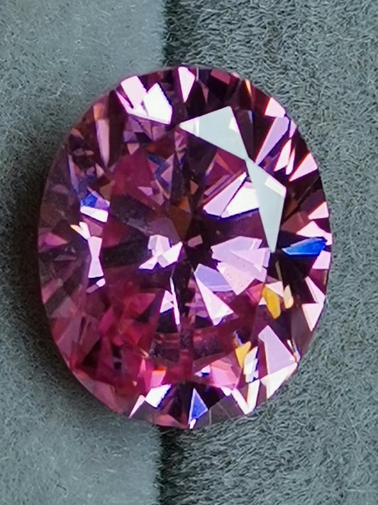 1ct Pink Oval Moissanite Loose Stone (Certified)