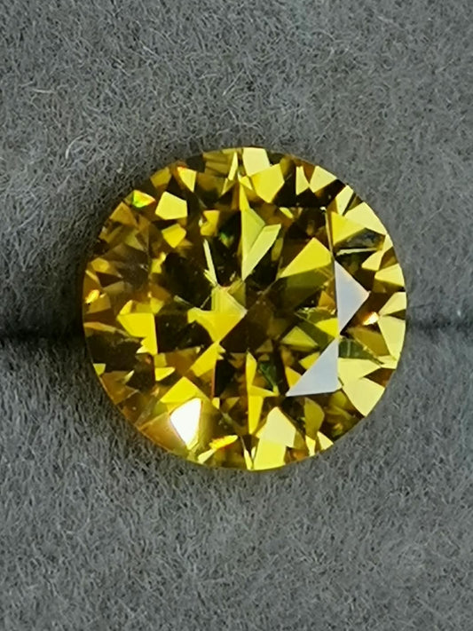 1ct Golden Yellow Round Moissanite Loose Stone (Certified)